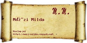Mázi Milda névjegykártya